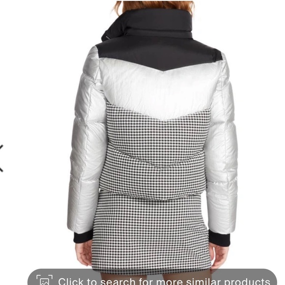 Steve Madden Ariana Houndstooth Panel Puffer jacket size small - Picture 2 of 5